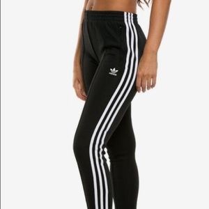 Adidas light grey and white joggers